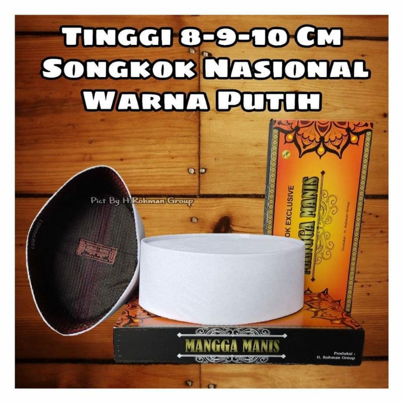 Baru Peci Songkok Nasional Polos Putih
