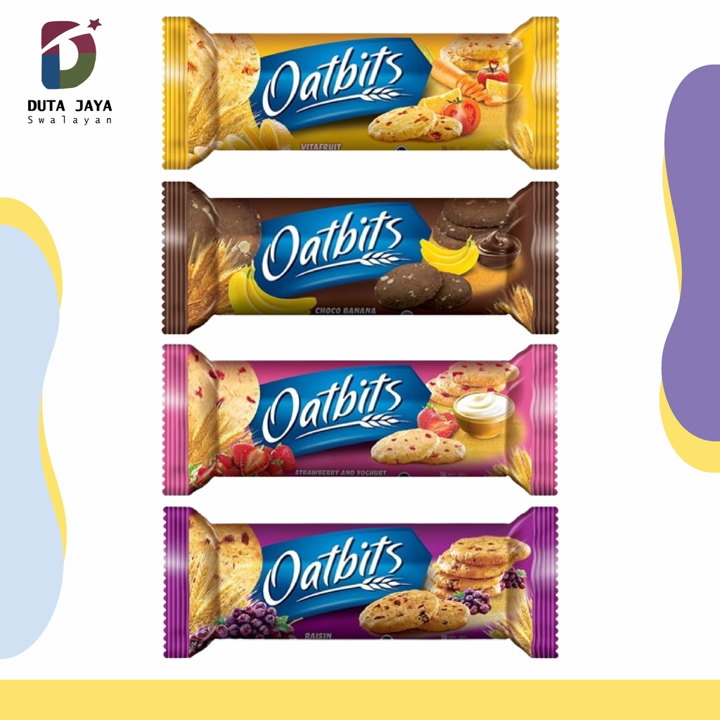 

Oatbits Biskuit Gandum Rasa Vitafruit, Raisin Kismis, Strawberry Yoghurt, dan Choco Banana 110 Gram