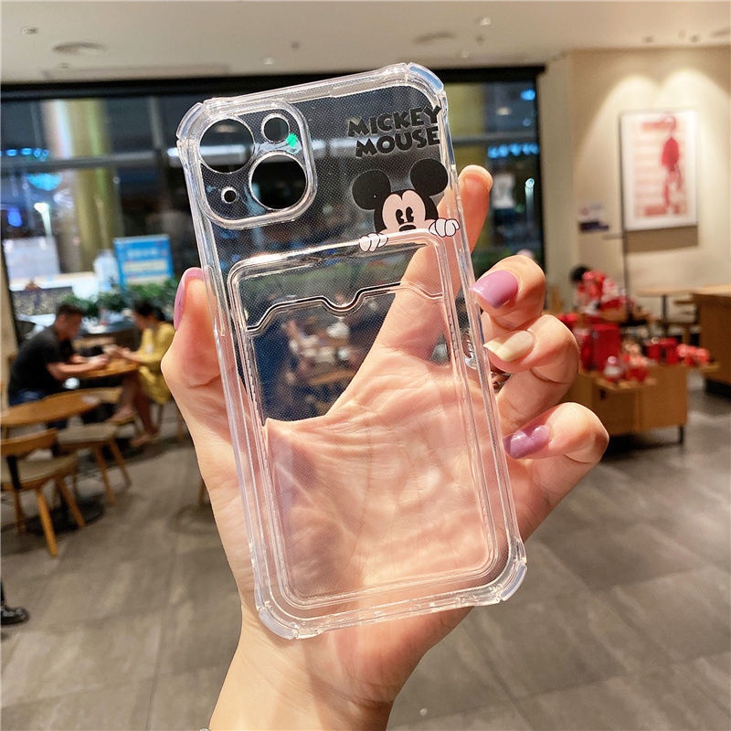 Case Motif Kartun Dengan Kartu Untuk iPhone 12 13 11 Pro Max X Xs Max Xr 7 8 Plus