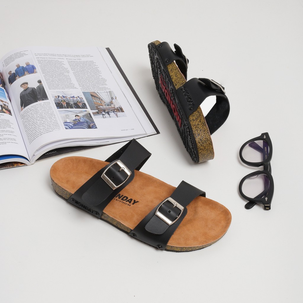 SILVA BROWN |FORIND x Monday| Original Sendal Jepit Kulit Santai Kasual Pria/Cowok Sandal Footwear