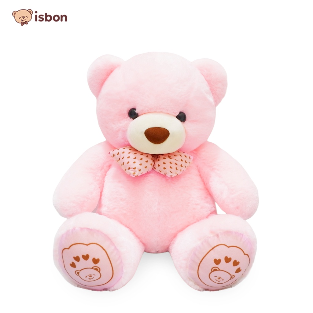 Boneka Jumbo Beruang Bear Happy Bear 60 CM With Pita Warna Pink Bahan Halus Cocok Untuk Hadiah By ISTANA BONEKA