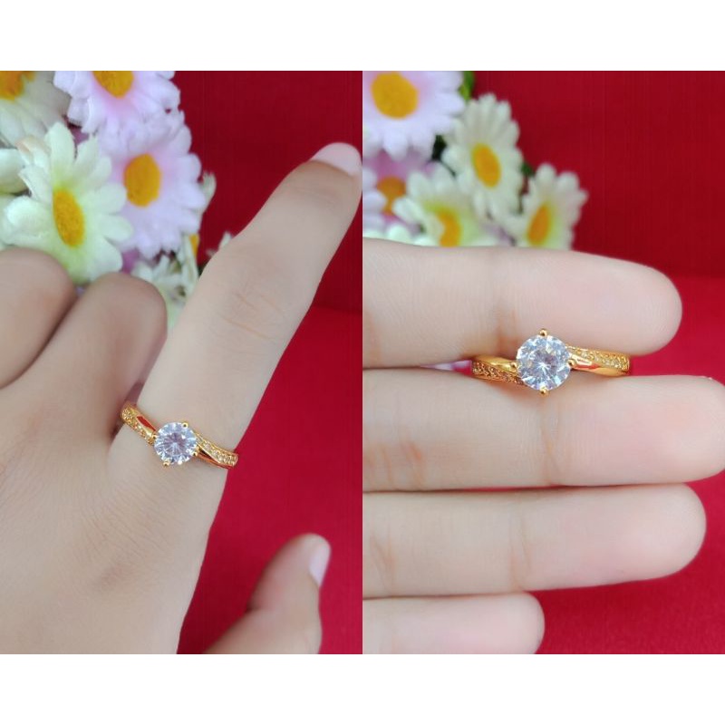 Cincin emas muda cincin wanita dewasa aksesoris perhiasan wanita emas muda kadar rendah kadar 35%