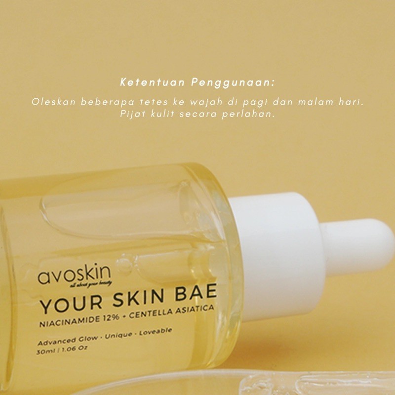 AVOSKIN Your Skin Bae Niacinamide 12% + Centella Asiatica Indonesia / Avo Skin / Advanced Glow Serum