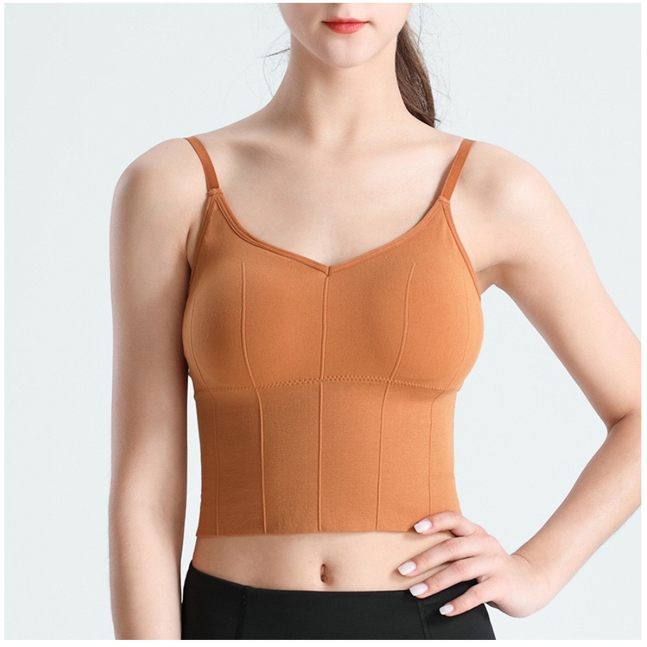 Tank Top Wanita With Bra Cup Tali Kecil / Tank Top Crop Atasan Wanita / Tank Top Basic Import Seamless