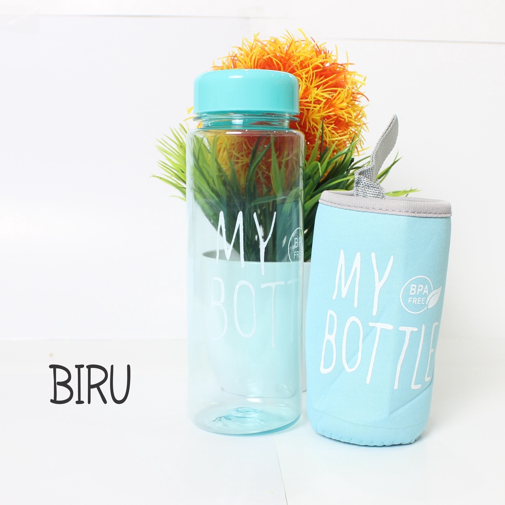 BOTOL MINUM BULAT BERWARNA MY BOTTLE + Free Pouch Busa Impor Murah