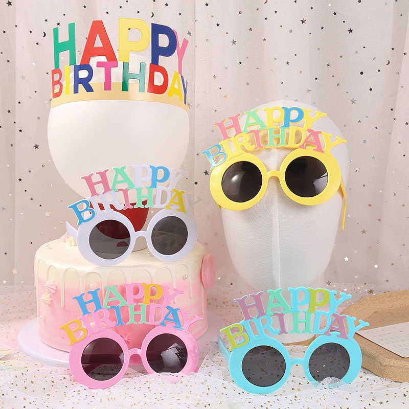 COD❤️Kacamata Happy Birthday/Kacamata Ulang Tahun Birthday Glsses Untuk Dekorasi Pesta Untuk hadiah Ulang Tahun