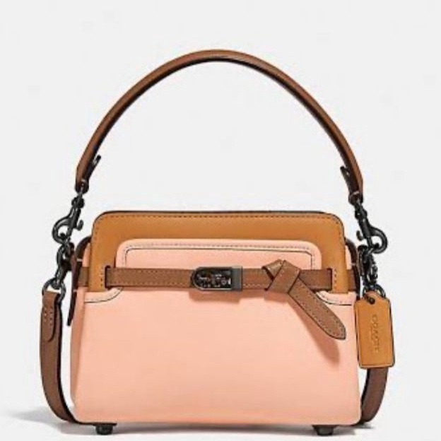Coach Tate 24 Crossbody In Colorblock Blush Natural (Coach 2586)