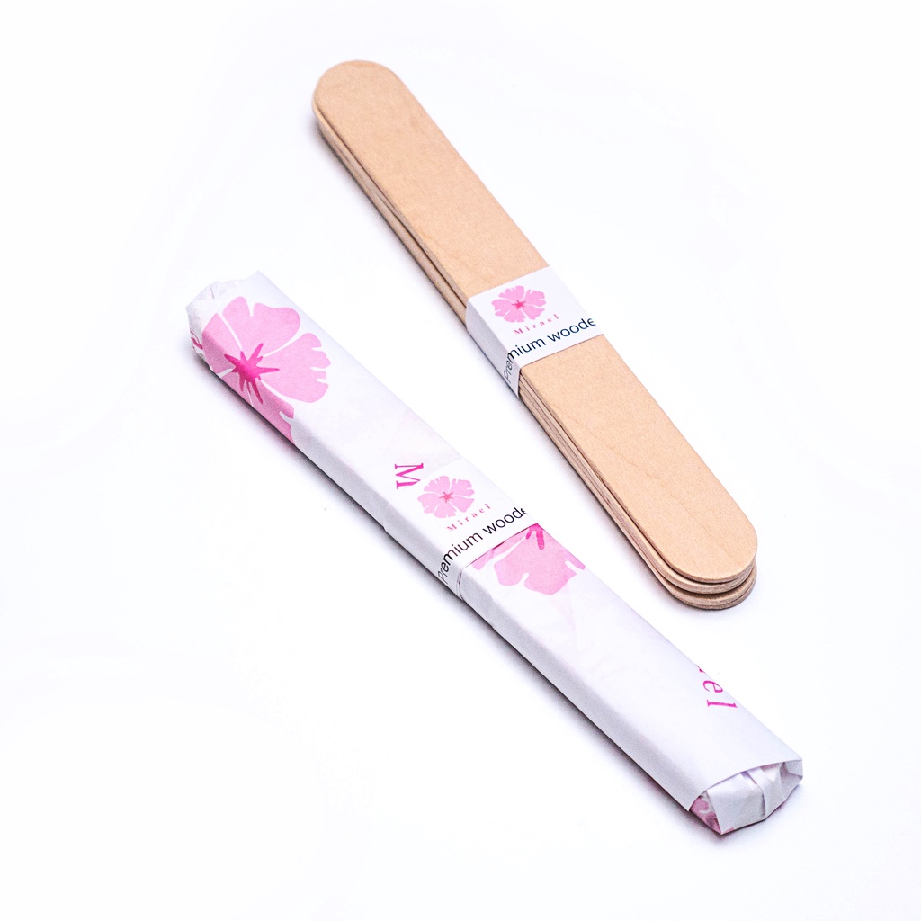 MIRAEL Professional Waxing Bundle Kit 5 Big Spatula + 2 Kain Jeans