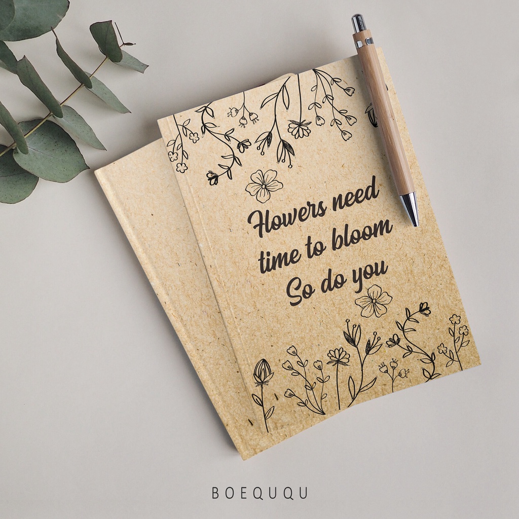 

[FLOWER VINTAGE] - Boeququ Notebook A5 Aesthetic / Buku Catatan Custom Design Hardcover Ukuran A5 A6