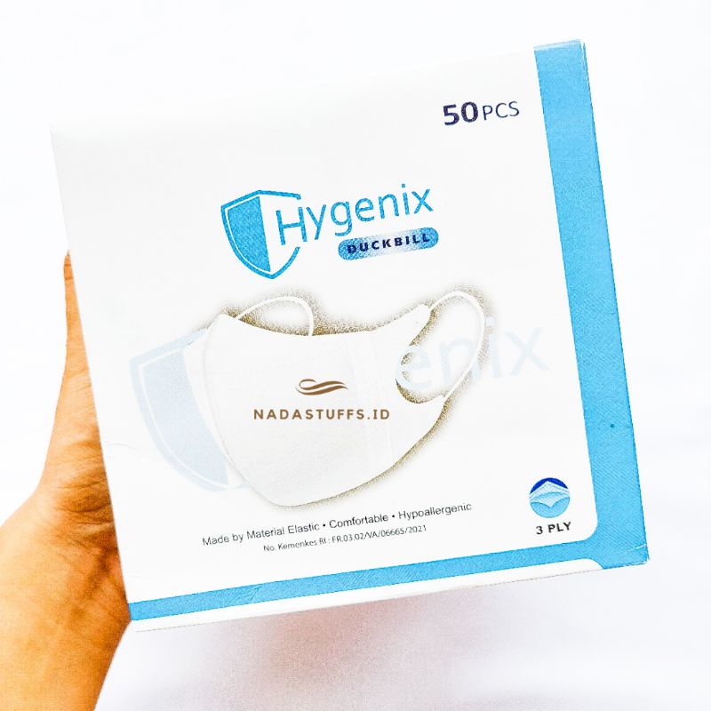 Masker Duckbill 3ply Hygenix | Warna Hitam & Putih