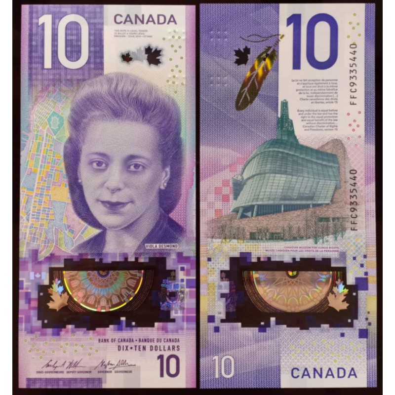 

Canada P-new 10dollars th.2018 Polymer