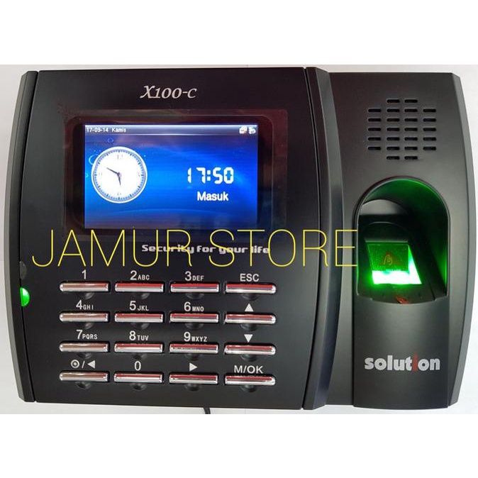 Solution X100C Mesin Absensi / Mesin Finger Print Solution X100C Hitam