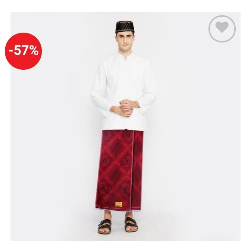 Sarung Atlas idaman 580 jacquard Classic merah