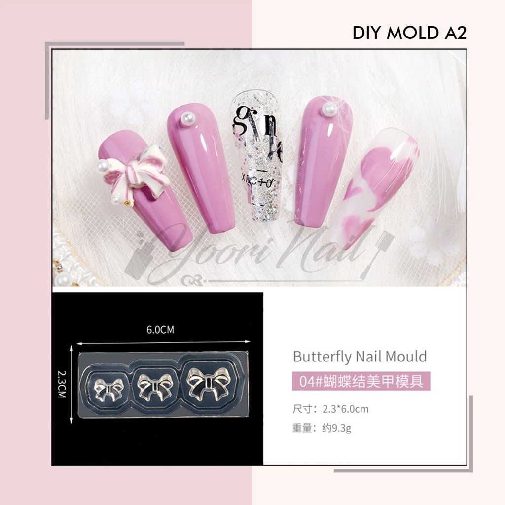 DIY MOLD 3d (D) nail art cetakan 3d gel acrylic silicone mold nailart nail silikon silicon nail