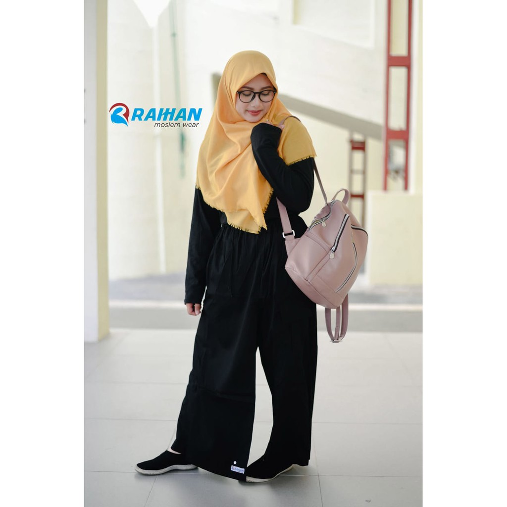 Rok Celana Muslimah / ROCELLA Bahan Drill Murah/ Rok Celana Outdoor HITAM Original
