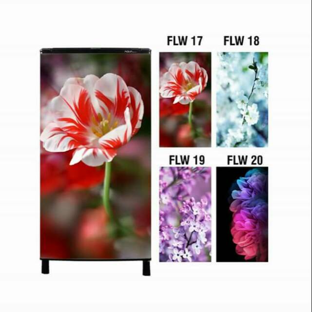 Stiker kulkas 1 pintu motif bunga2 berbagai Variasi