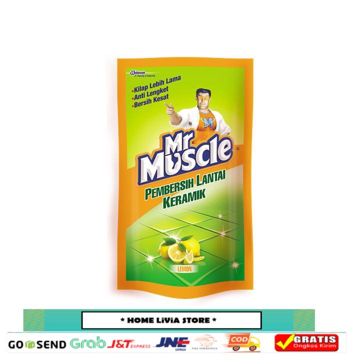 Mr. Muscle Pembersih Lantai Keramik Lemon Pouch 800 ml