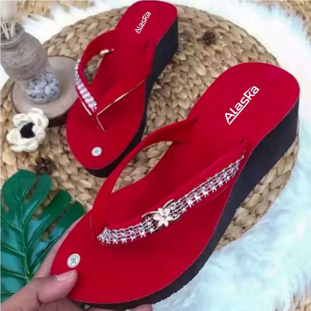 Sandal Wedges Wanita dewasa Merk ALASKA terbaru