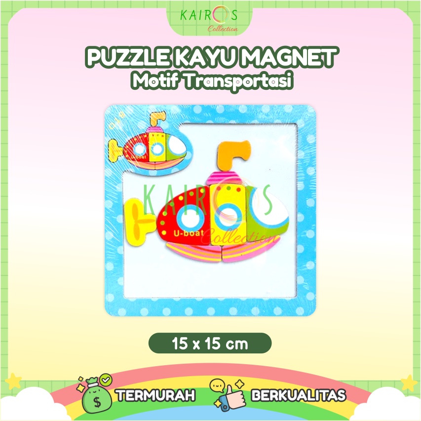 Puzzle Anak Magnet Kayu Transportasi