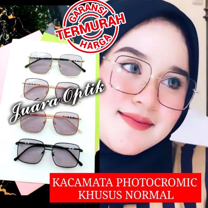 Promo Termurah PROMO TERMURAH  FRAME kacamata wanita lensa minus antiradiasi photocromic 9691 kaca mata frame besar big size