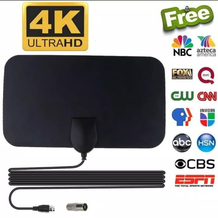 Antena Penguat Sinyal TV Digital Indoor minimalis HD HDTV 50 Miles