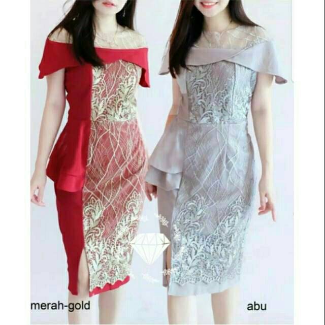 DRESS FASHION PESTA, BRUKAT SCUBA PREMIUM, DRESS MAXY GAUN