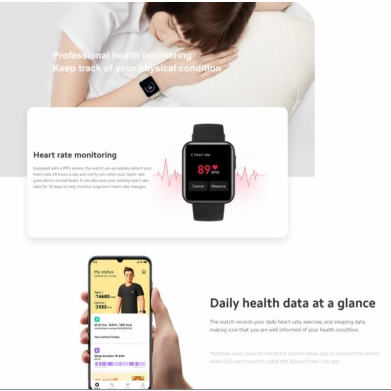 Jual XIAOMI MI Watch Lite Redmi WT02 Wristband Smart Watch Indonesia|Shopee  Indonesia