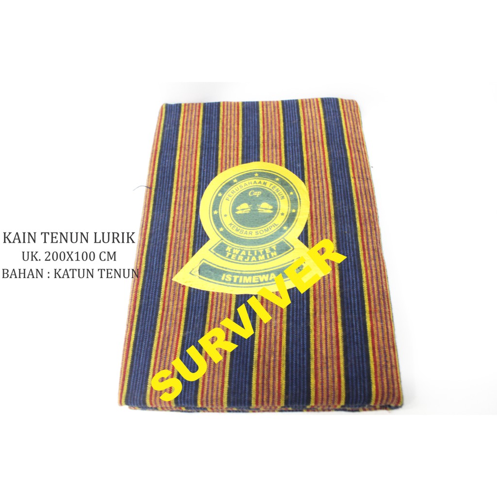 Kain Batik Tenun Lurik Khas Jogja SoloMotif Garis Dongker Hitam Original Halus