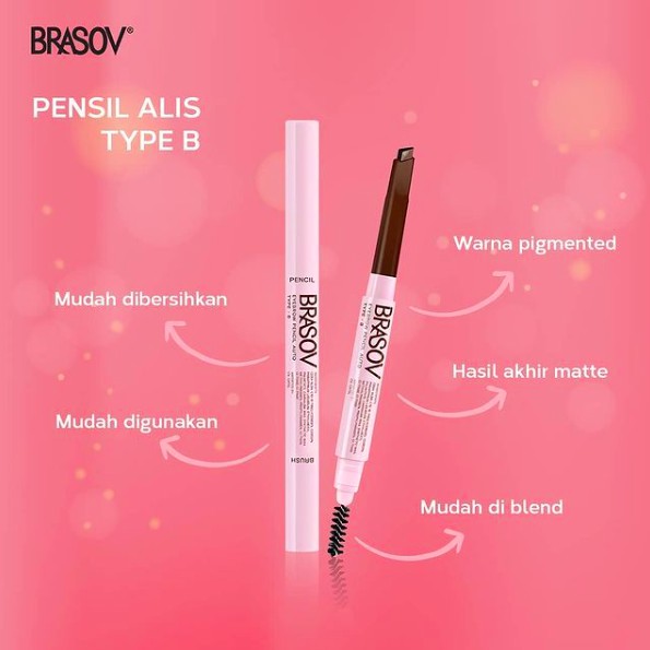 Brasov Eyebrow Liner Type B | Eye brow Automatic Pencil + Brush