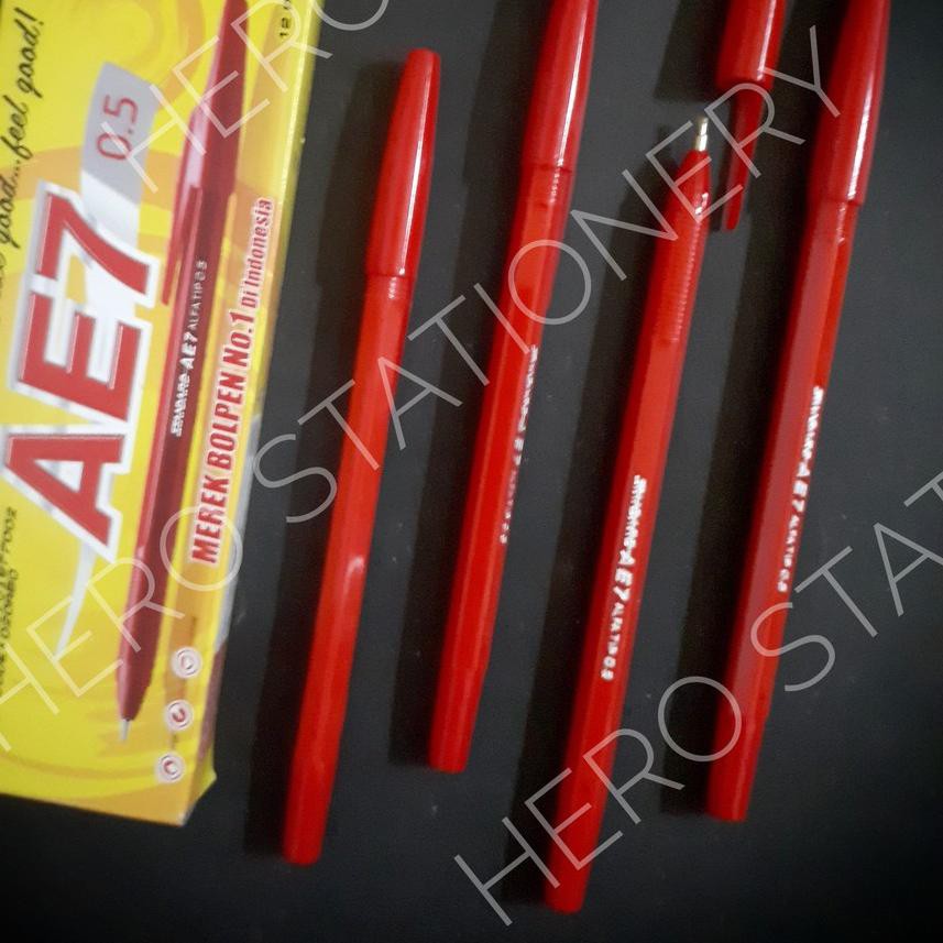 

ER2,5X !Pen ballpen standard AE7 tinta merah . 12 unit",,!!