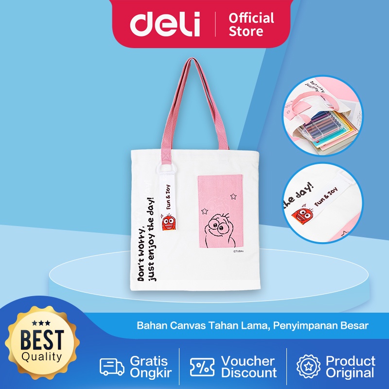 Deli Larva Tote Bag / Canvas Bag / Tas Jinjing Kanvas 34 x 35 cm EH800