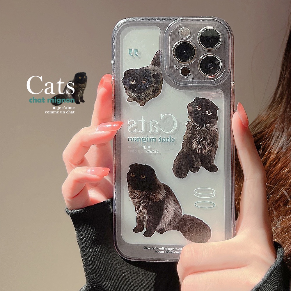 Ins Soft Case TPU Motif Kucing 14 14pro 14max 14prm 13 13pro 13pro 13prm iPhone 11 6splus 7Plus 8Plus Xr XS 13 12pro Max