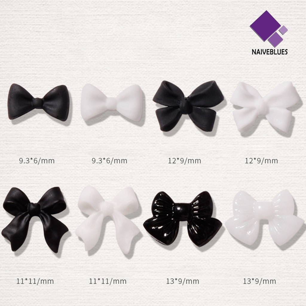 Naiveblue 50Pcs / Set Ornamen Pita Mini 3D Untuk Dekorasi Nail Art Wanita