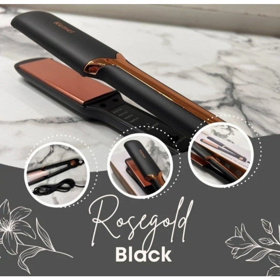 Catok Rose gold 2in1 Curl Iron - Catok Rambut Lurus