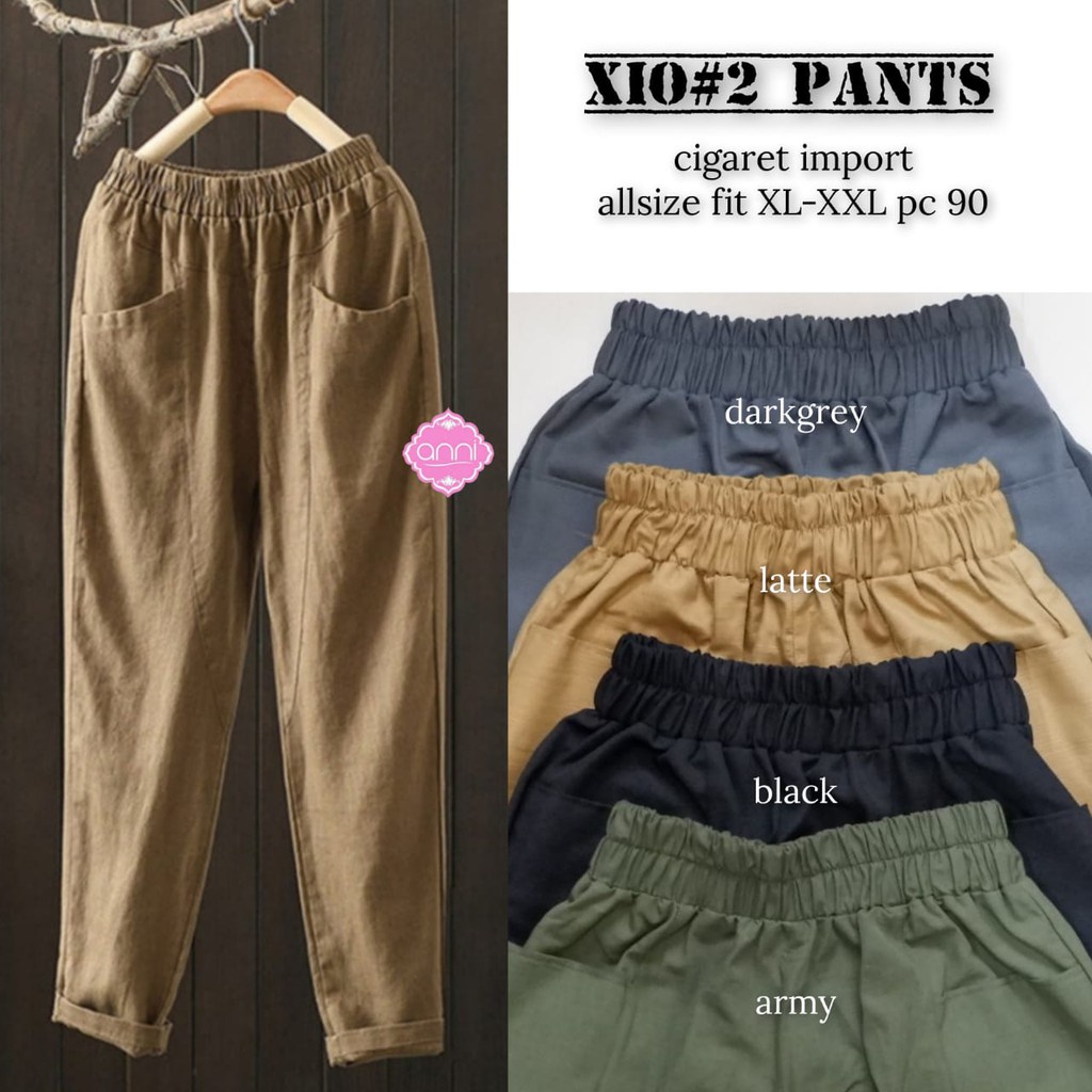 CELANA PANJANG WANITA LINEN / LINEN PANTS / BAGGY LINEN / XIO PANTS / KATUN RAMI / XOXO PANTS