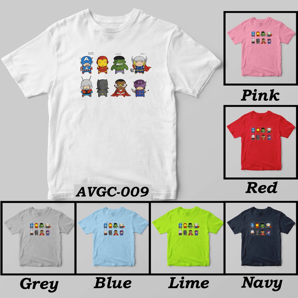 [FREE NAMA!!] Kaos Anak &amp; Family Avengers Chibi 100% COTTON PREMIUM