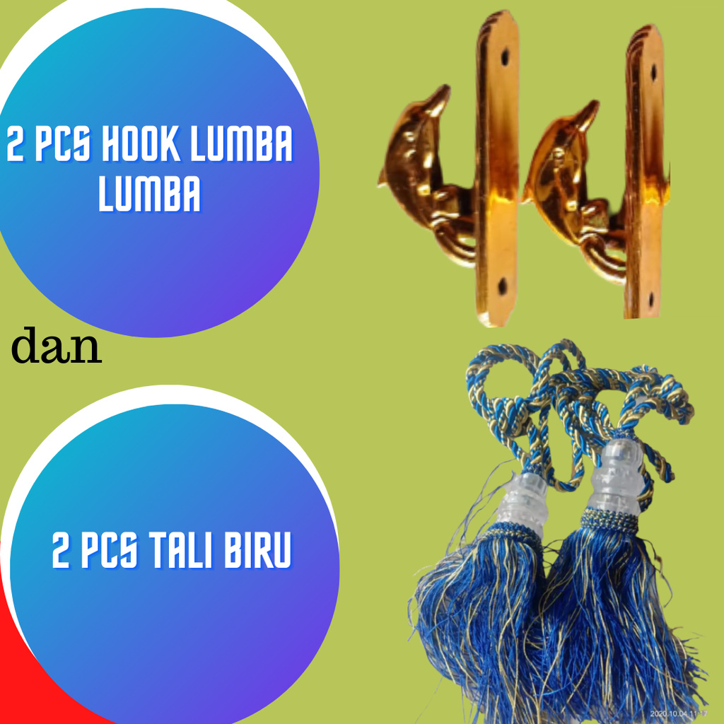 SET HOK LUMBA DAN 2 TALI HORDENG STANDAR/2 HOK LUMBA 2 TALI STANDAR Gorden Pintu Gorden Jendela