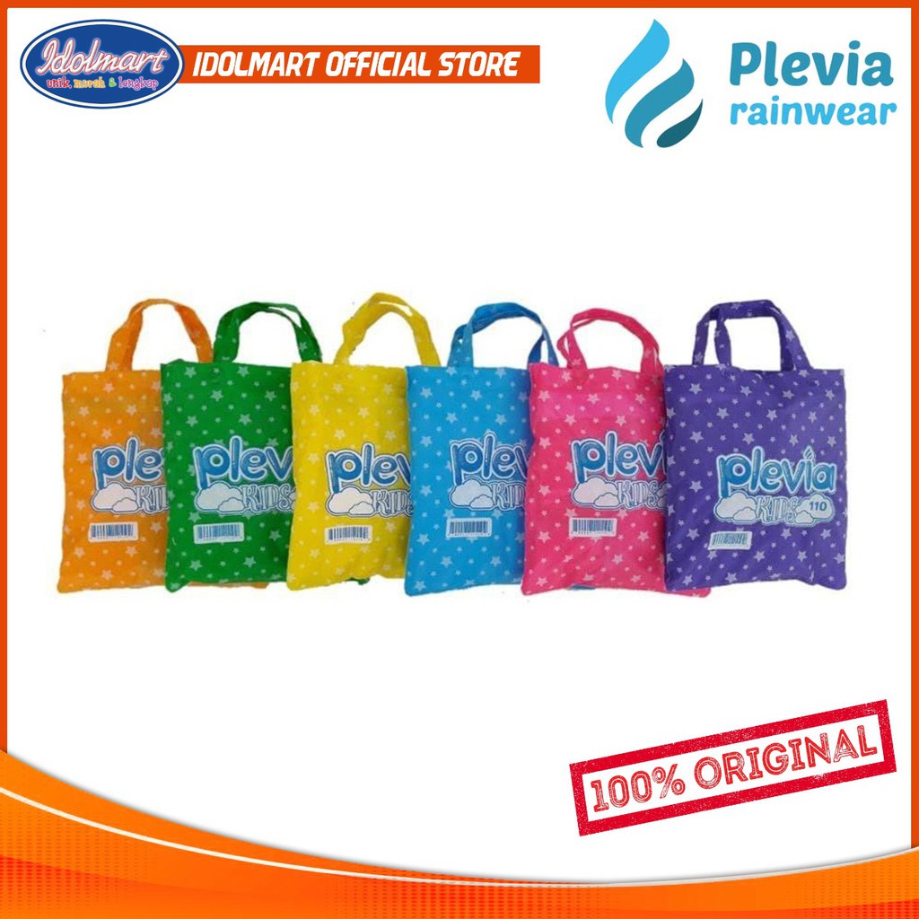 IDOLMART Jas Hujan Anak Kids PLEVIA 110 Motif Star Merk Plevia Surabaya