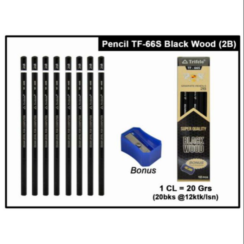 

Pencil TF-66S+serutan 2B Black wood
