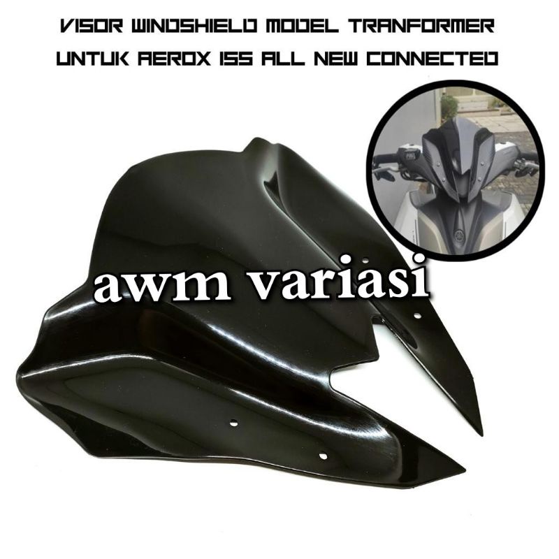 VISOR YAMAHA AEROX 155 WINSIL WINDSHIELD AEROX HITAM VISOR AEROX OLD NEW MODEL BATMAN HITAM SMOKE  BAHAN TEBAL VISOR YAMAHA AEROX 155 CONNECTED CARBON KARBON TEBAL