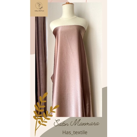 Kain satin Maxmara Pure Original 100% warna Mocca Milo Coklat