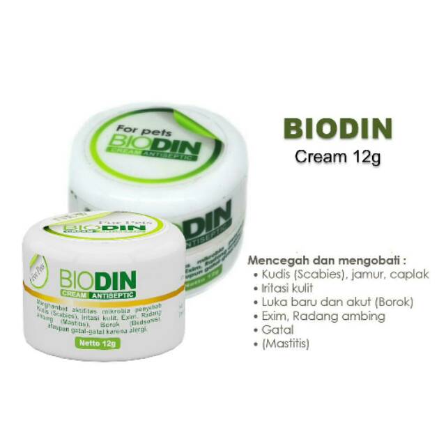 Biodin cream obat kudis skabies anjing kucing