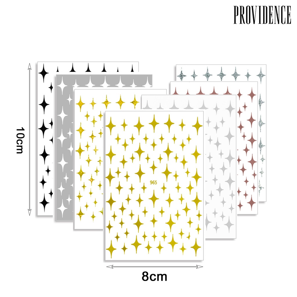 Providence 7Pcs/Set Nail Meteor Decals Back Glue Easy to Stick Glitter Starlight Meteor 3D Manicure Stickers for Female