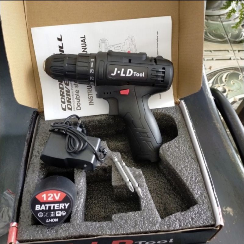 Bor batrey 12Volt Cordless drill 10mm 1 batrey J.LD