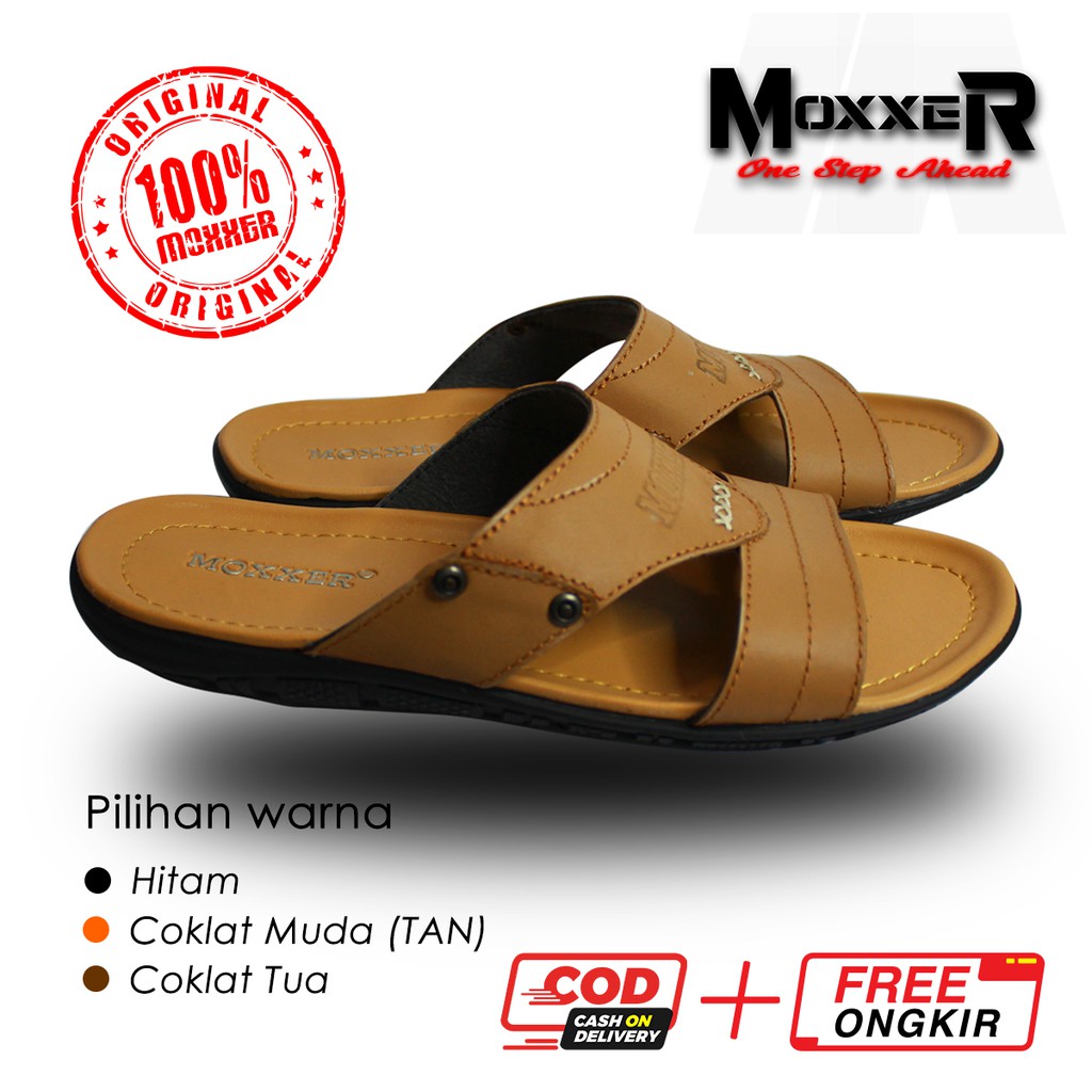 Sandal Kulit Asli Pria Original Sendal Slip On Cowok Murah Casual Sandal Slide Laki laki Terbaru - MR02