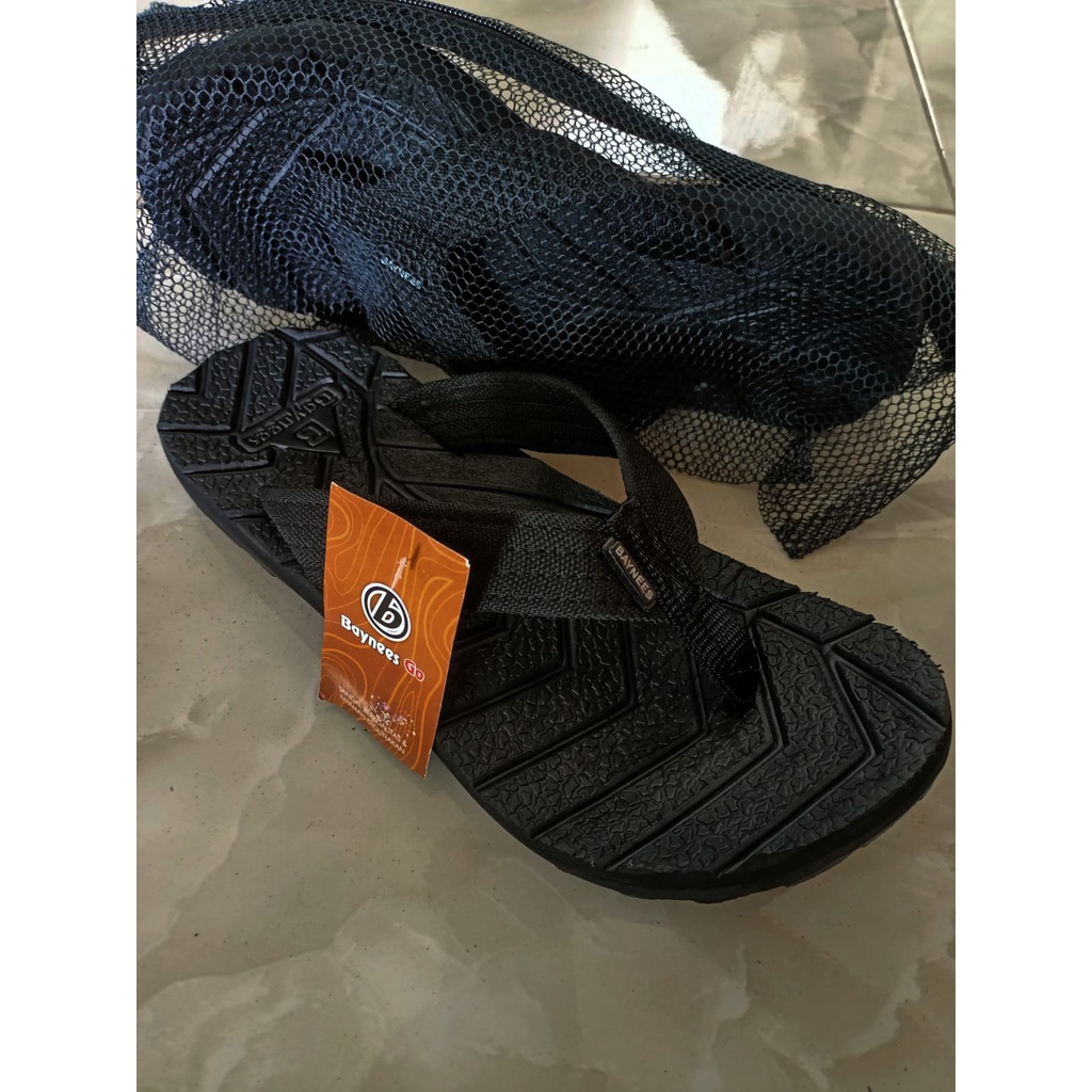 Sandal japit outdoor gunung pria baynees warna full hitam ukuran (33-42), kuat dan awet, cocok untuk harian atau berpergian buruan checkout bisa COD