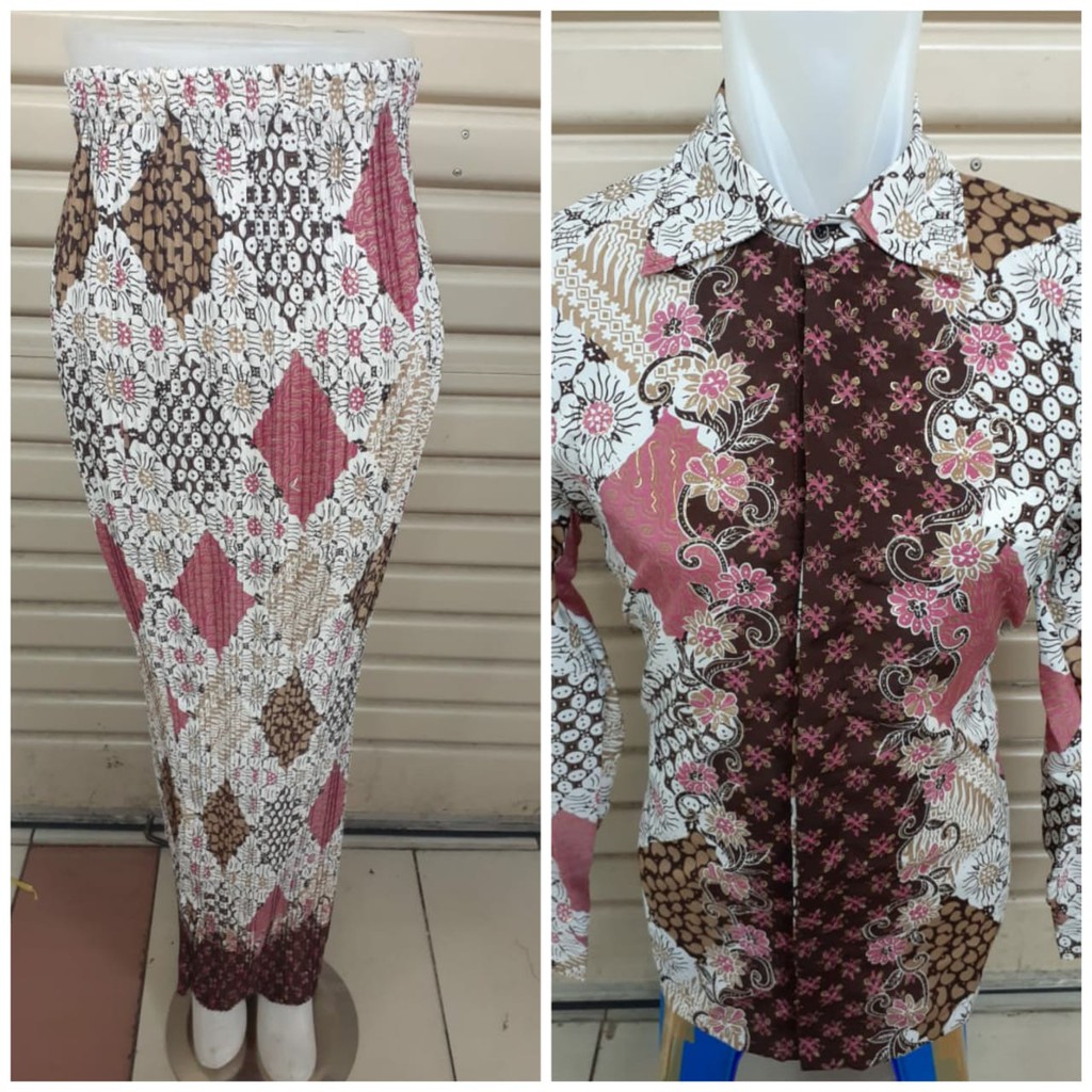 couple rok dan kemeja batik modern