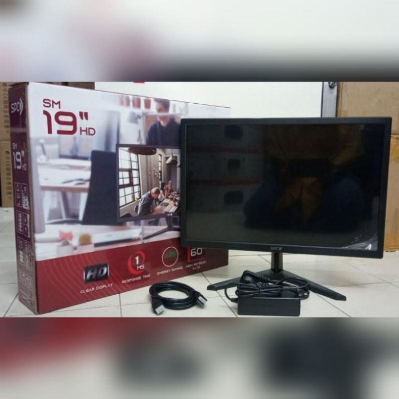 LED monitor SPC SM 19hd / HDMI VGA layar 19 inchi