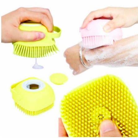 Dispenser Brush Silicone Sikat Penggosok Badan 2 in 1 Sikat Silikon Mandi