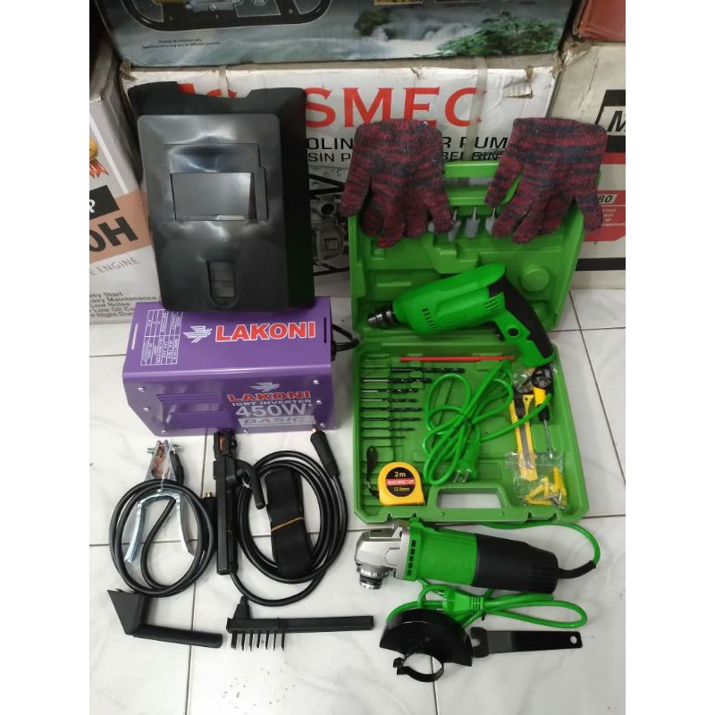 Paket Mesin Las Lakoni 450w + Borset 10mm + Gerinda